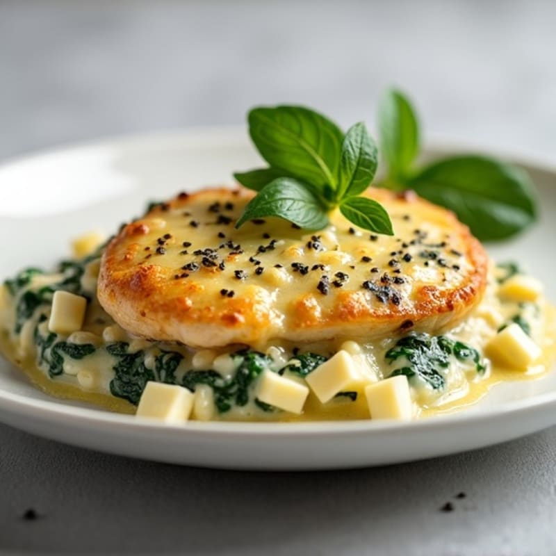 Creamy Spinach Artichoke Chicken Bake