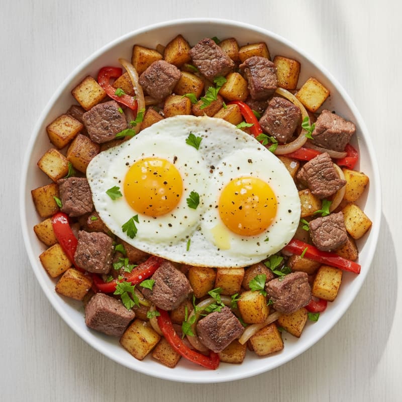Hearty Steak and Potato Hash with Eggs