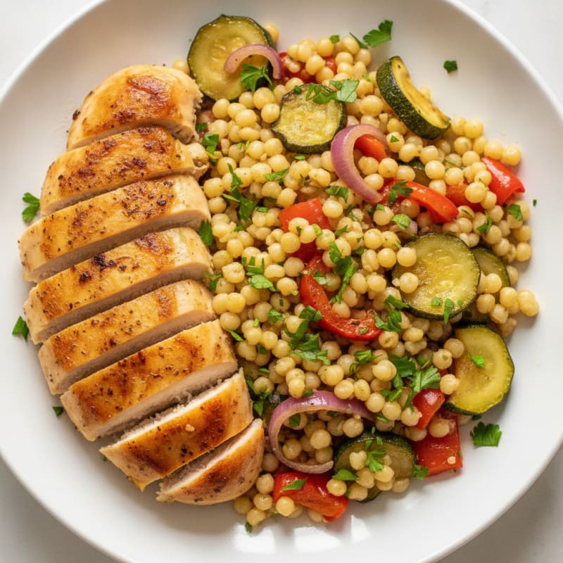 Lemon-Herb Chicken and Pearl Couscous