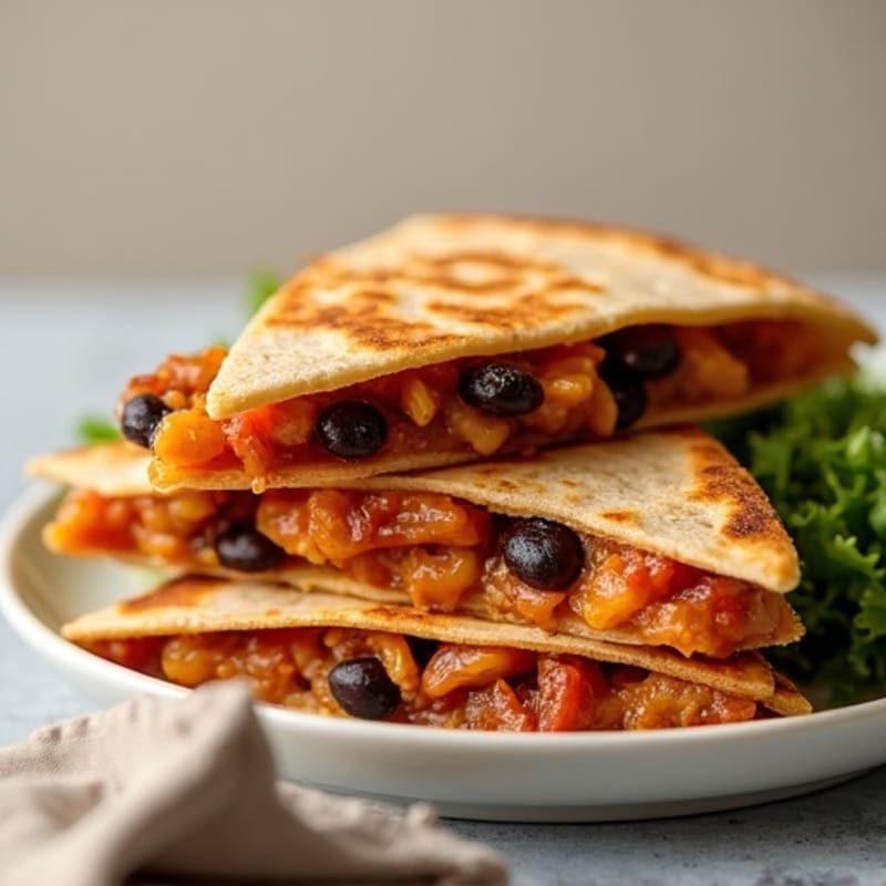 Smoky BBQ Chicken and Black Bean Quesadilla