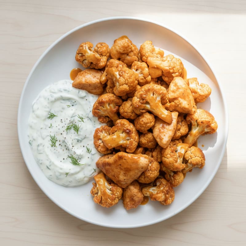 Buffalo Cauliflower with Ranch Dip