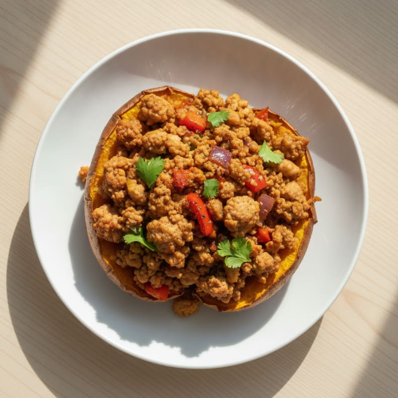 Turkey Mince Baked Sweet Potato