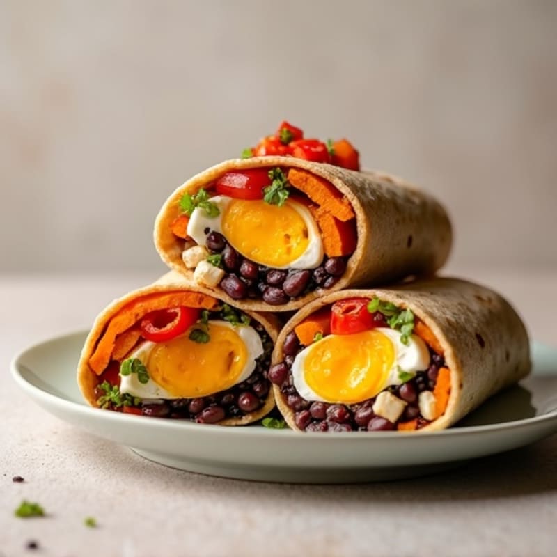 Protein-Packed Sweet Potato Black Bean Breakfast Burrito