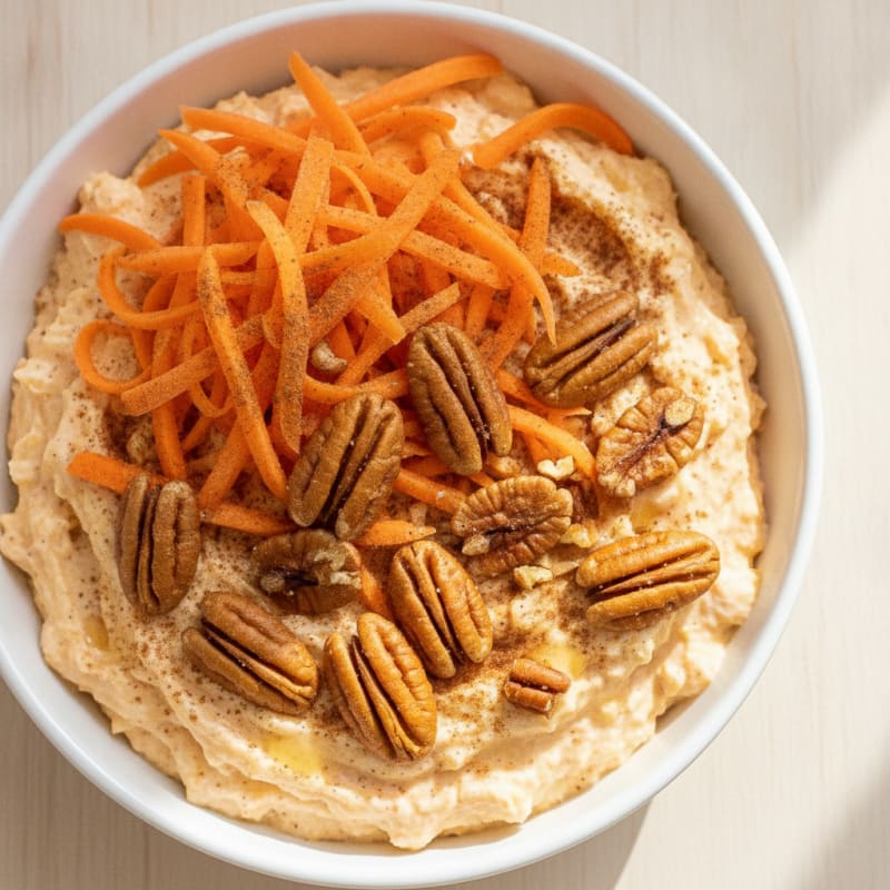 Cottage Cheese Protein Bowl with Shredded Carrot and Cinnamon