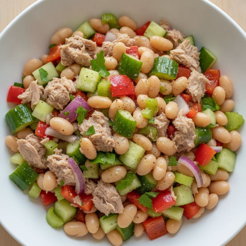 Tuna and White Bean Salad with Crunchy Vegetables