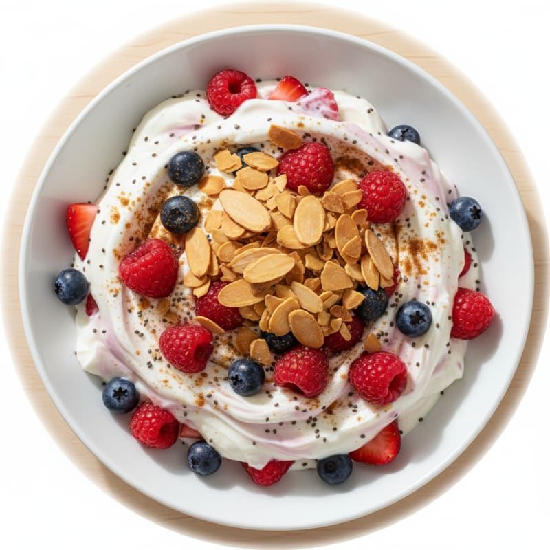 Greek Yogurt Protein Parfait with Mixed Berries
