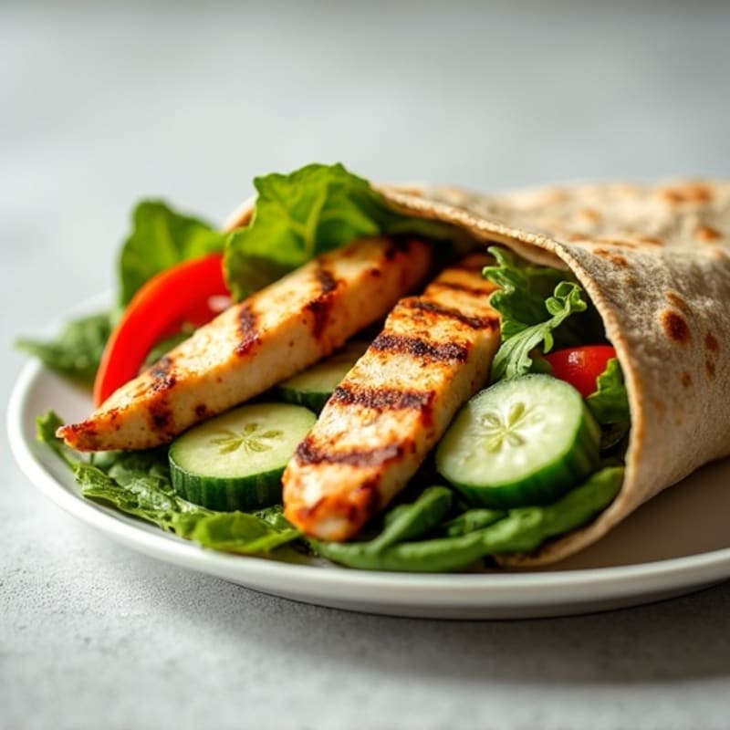 Fresh Grilled Chicken and Crunchy Veggie Wrap
