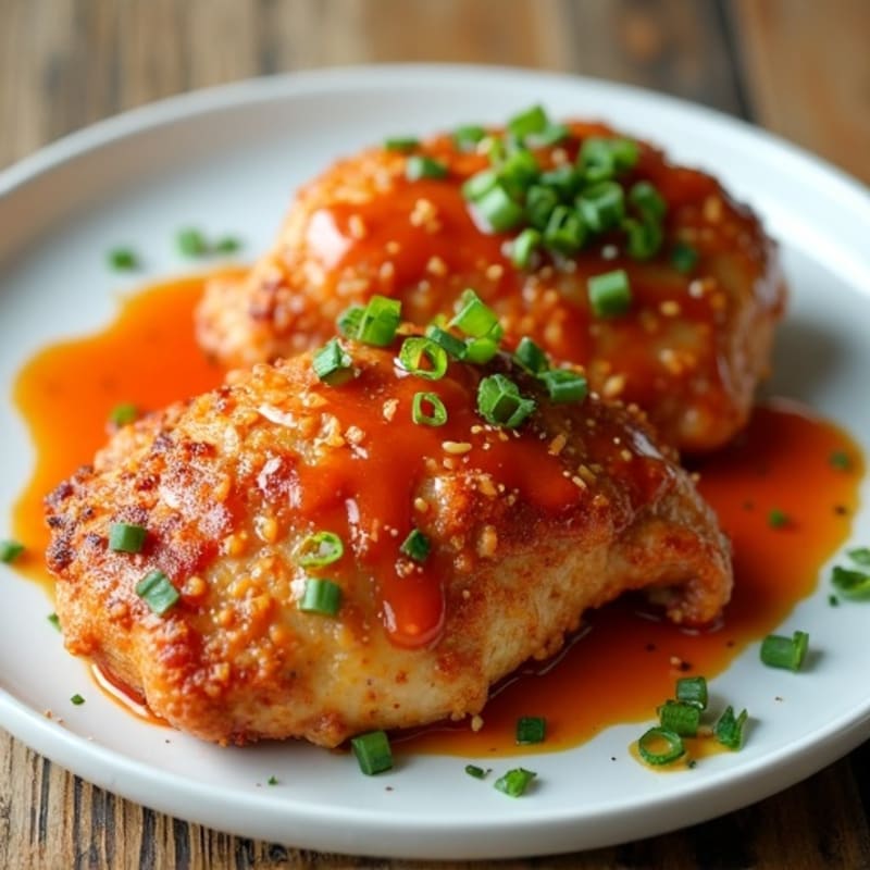 Crispy Baked Ginger-Garlic Chicken with Sweet Chili Sauce