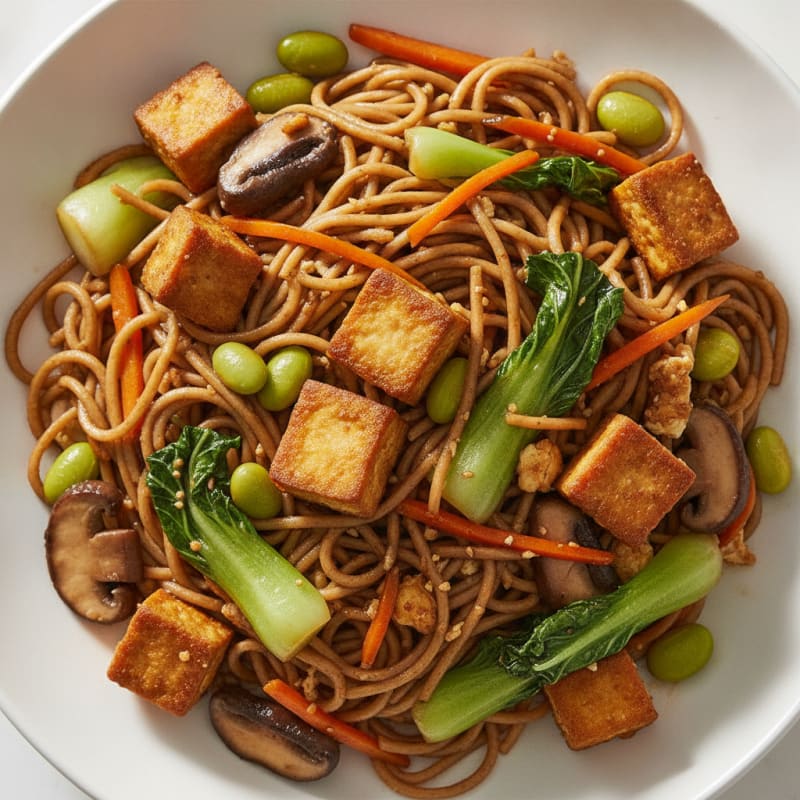 Vegetable Chow Mein with Savory Soba Noodles