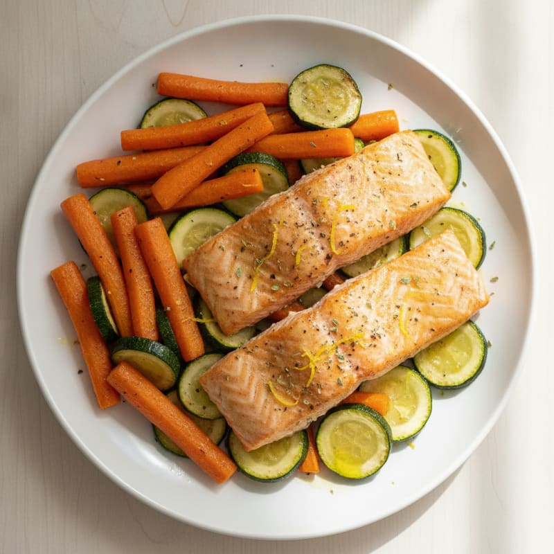 Lemon Herb Baked Salmon with Roasted Vegetables