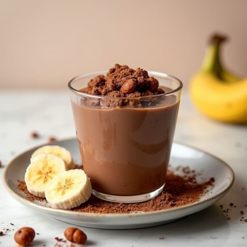 Silky Chocolate Protein Pudding with Toasted Hazelnuts