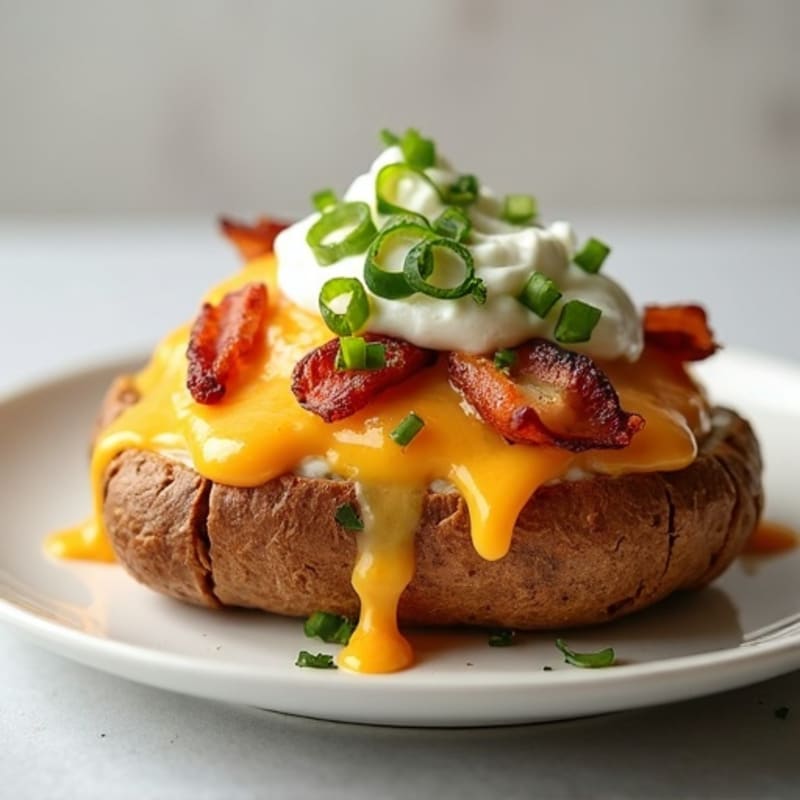 Loaded Baked Potatoes with Smoky Bacon and Creamy Cheddar