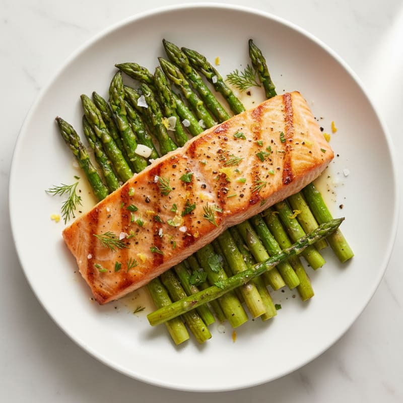 Lemon Herb Grilled Salmon with Asparagus