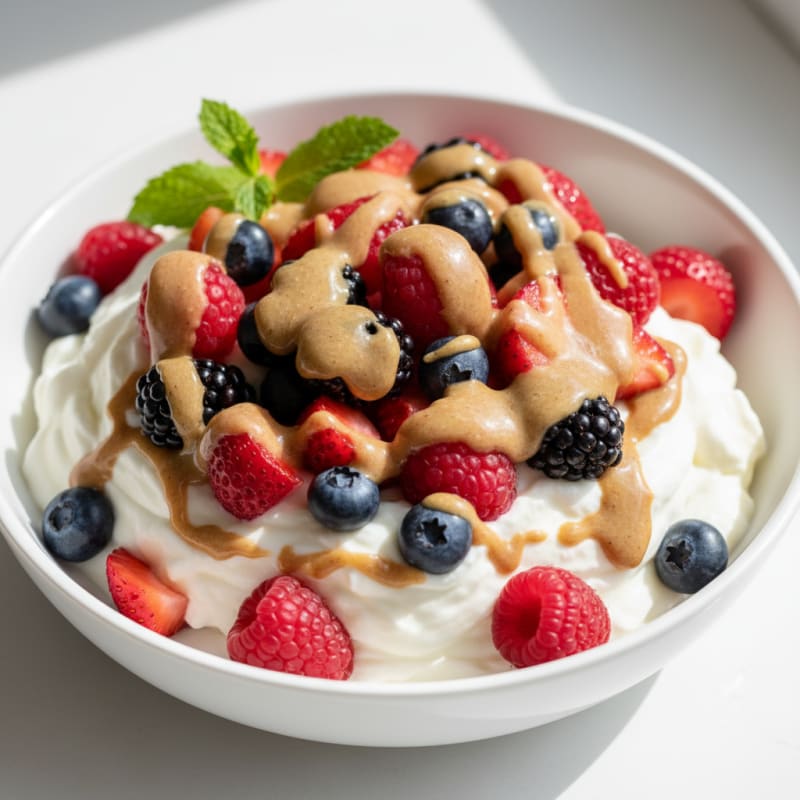 Silky Greek Yogurt Protein Pudding with Berries