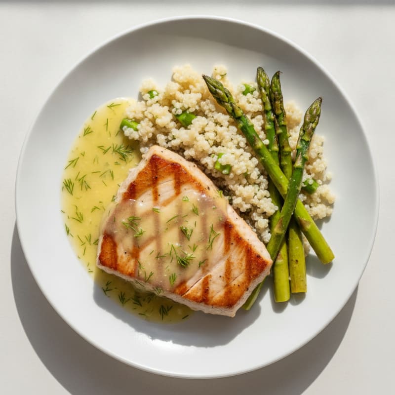 Pan-Seared Albacore Tuna with Lemon-Dill Sauce