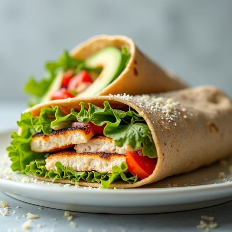 Healthy Chicken Caesar Wrap