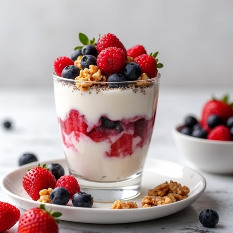 Greek Yogurt Protein Parfait with Mixed Berries