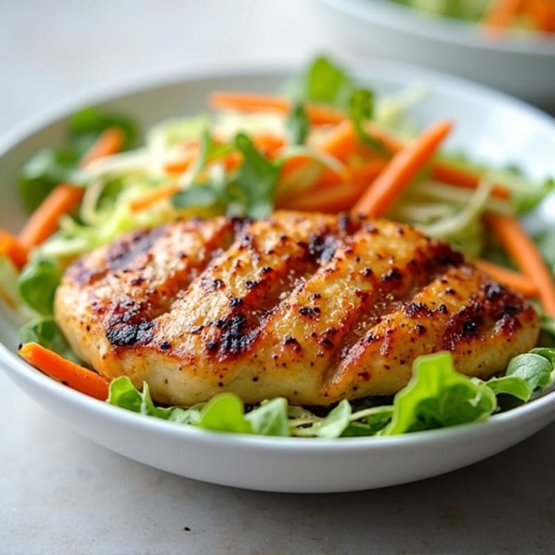 Grilled Chicken Breast with Crunchy Cabbage Slaw