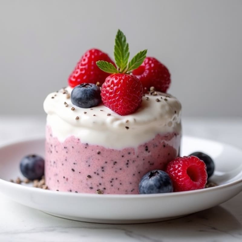 Greek Yogurt Protein Mousse with Mixed Berries