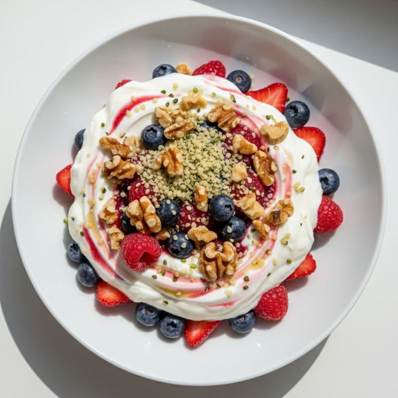 Greek Yogurt Protein Parfait with Mixed Berries