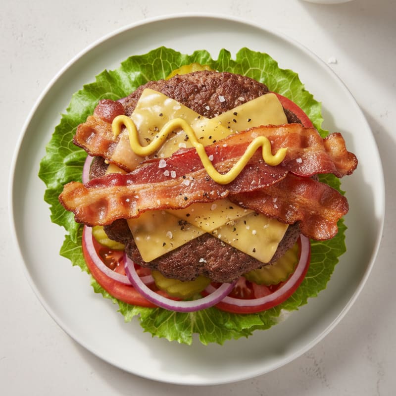 Crispy Double Bacon Cheeseburger Delight