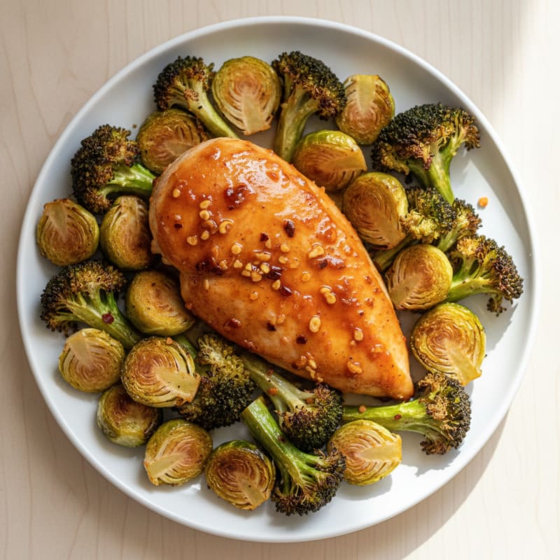 Hot Honey Chicken with Roasted Vegetables