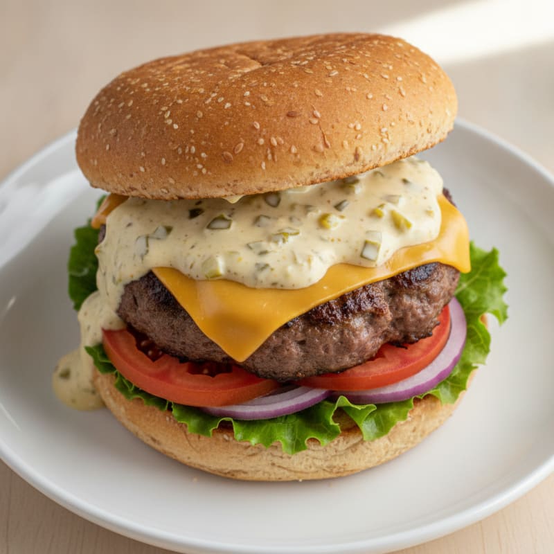 Classic Beef Cheeseburger with Secret Sauce