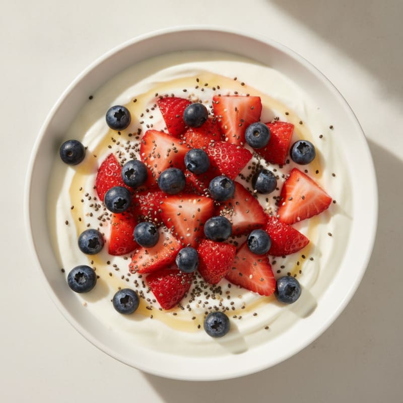 Greek Yogurt with Fresh Berries and Chia Seeds