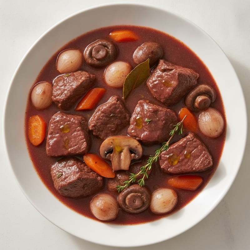 Classic Beef Bourguignon with Pearl Onions