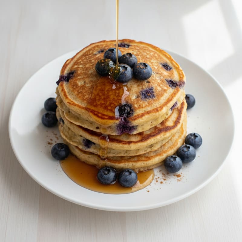 High-Protein Blueberry Oat Pancakes
