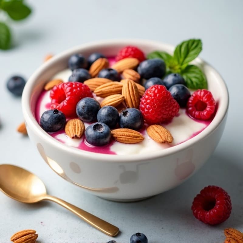 Greek Yogurt Protein Bowl with Berries and Almonds