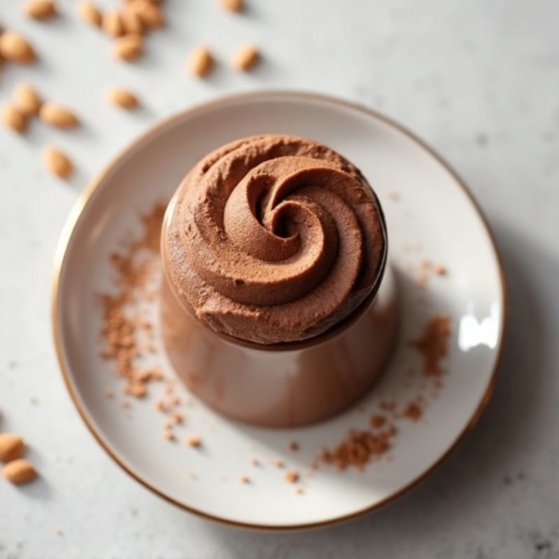 Chocolate Protein Mousse with Almond Butter Swirl