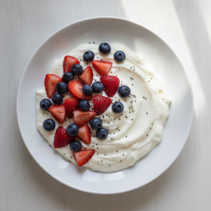 Silky Greek Yogurt Protein Pudding with Fresh Berries