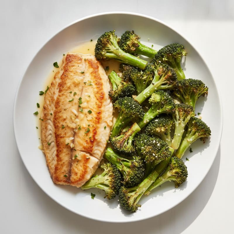 Seared Tilapia with Roasted Broccoli