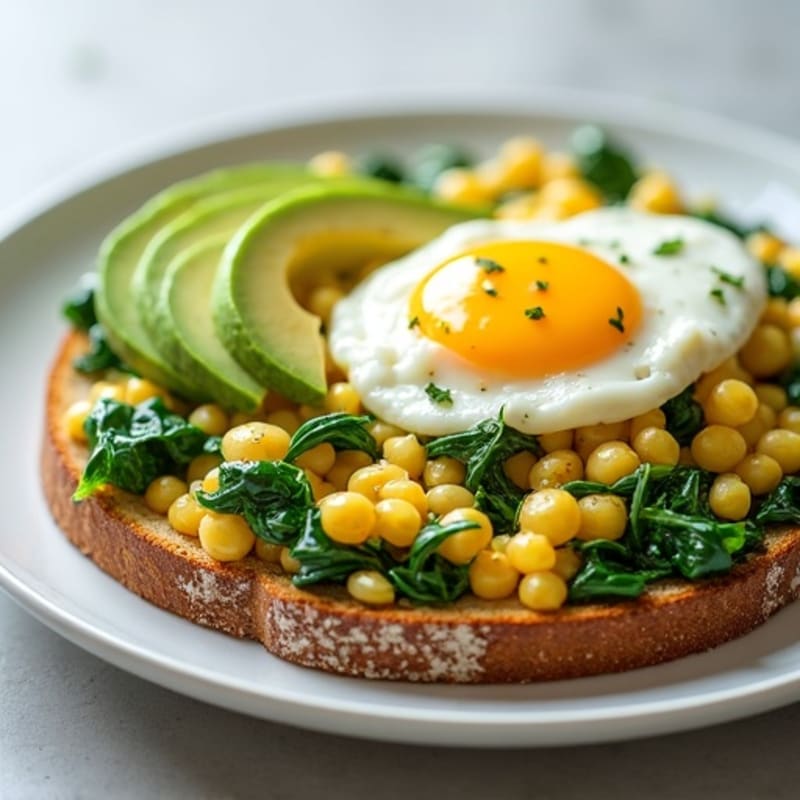 Egg White and Spinach Scramble with Cottage Cheese and Sliced Avocado