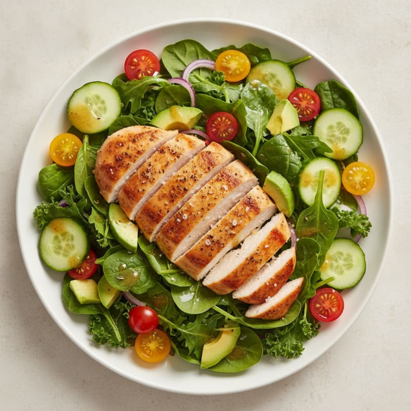 Vibrant Garden Green Salad with Vinaigrette