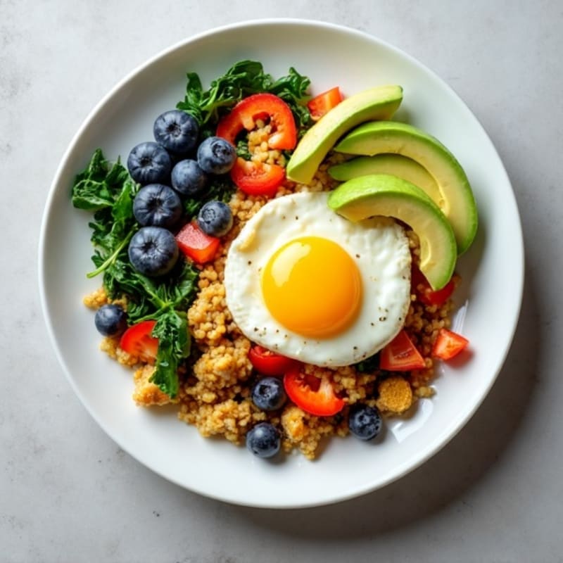 Egg White and Quinoa Scramble with Fresh Berries