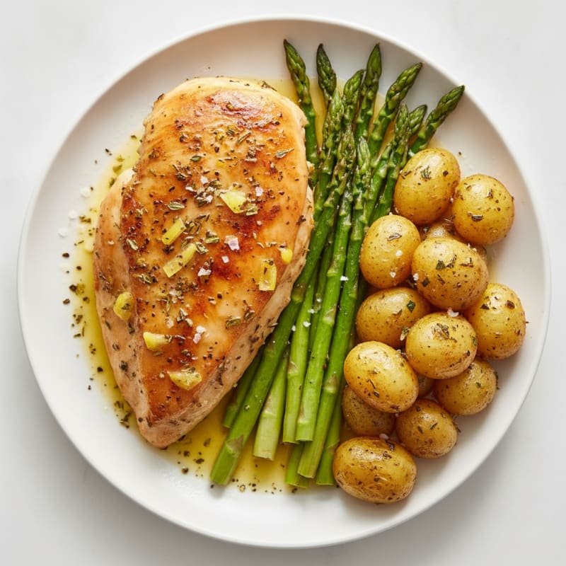 Lemon-Herb Roasted Chicken with Asparagus