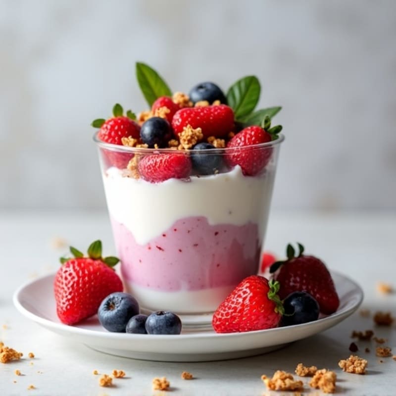 Greek Yogurt Protein Parfait with Mixed Berries