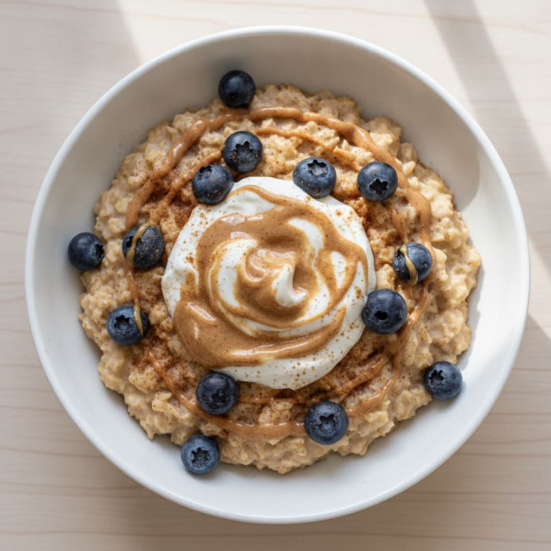 Creamy Oatmeal with Greek Yogurt and Vanilla Protein