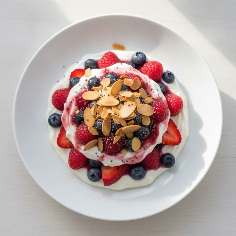 Greek Yogurt Protein Parfait with Mixed Berries