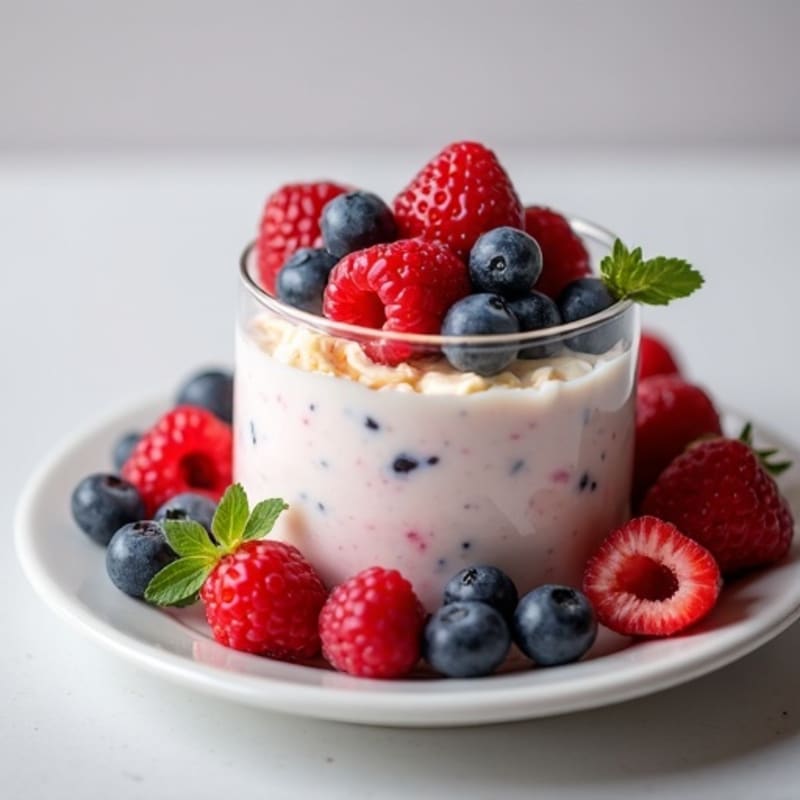 Silky Greek Yogurt Protein Mousse with Mixed Berries