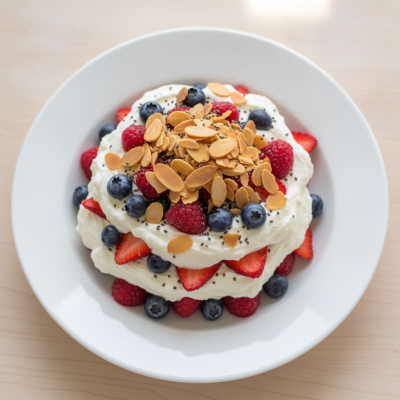 Greek Yogurt Protein Parfait with Mixed Berries