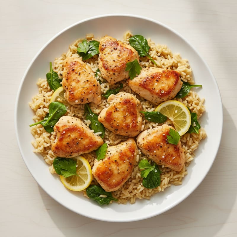 One-Pan Lemon Herb Roasted Chicken and Rice