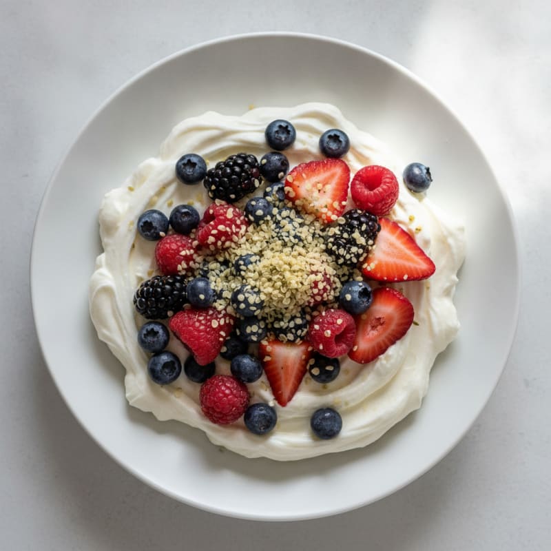 Silky Greek Yogurt Protein Bowl with Mixed Berries