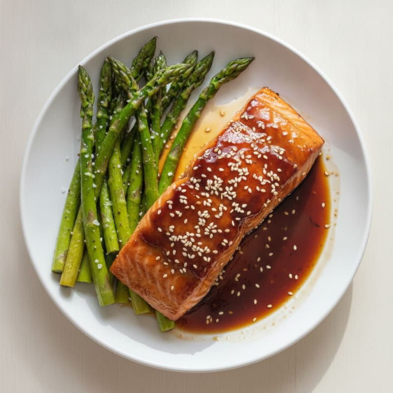 Teriyaki Glazed Salmon with Roasted Asparagus