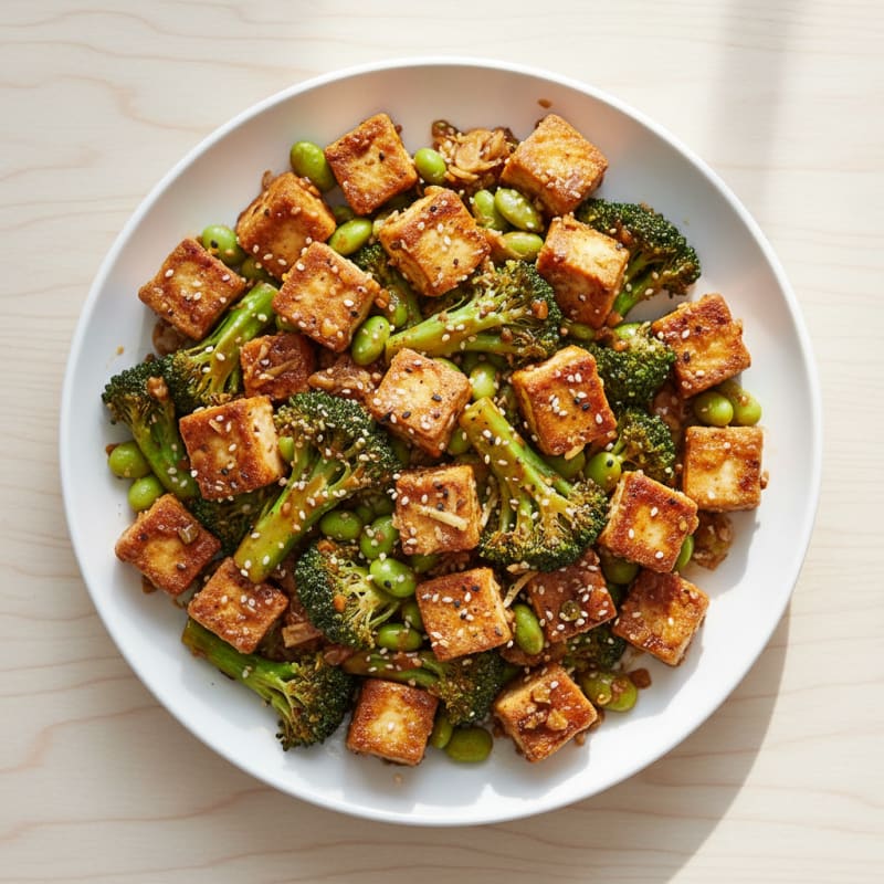 Sesame Tofu and Broccoli Stir-Fry