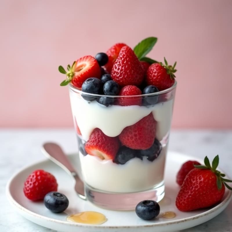 Greek Yogurt Protein Parfait with Mixed Berries