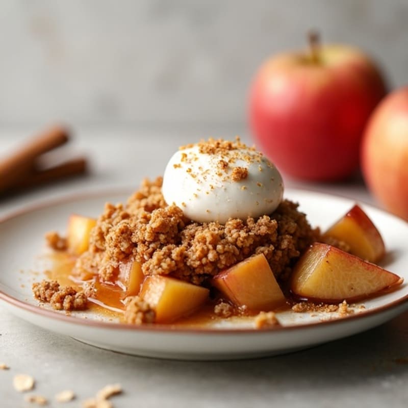 Warm Spiced Apple Crumble with Crispy Oat Topping