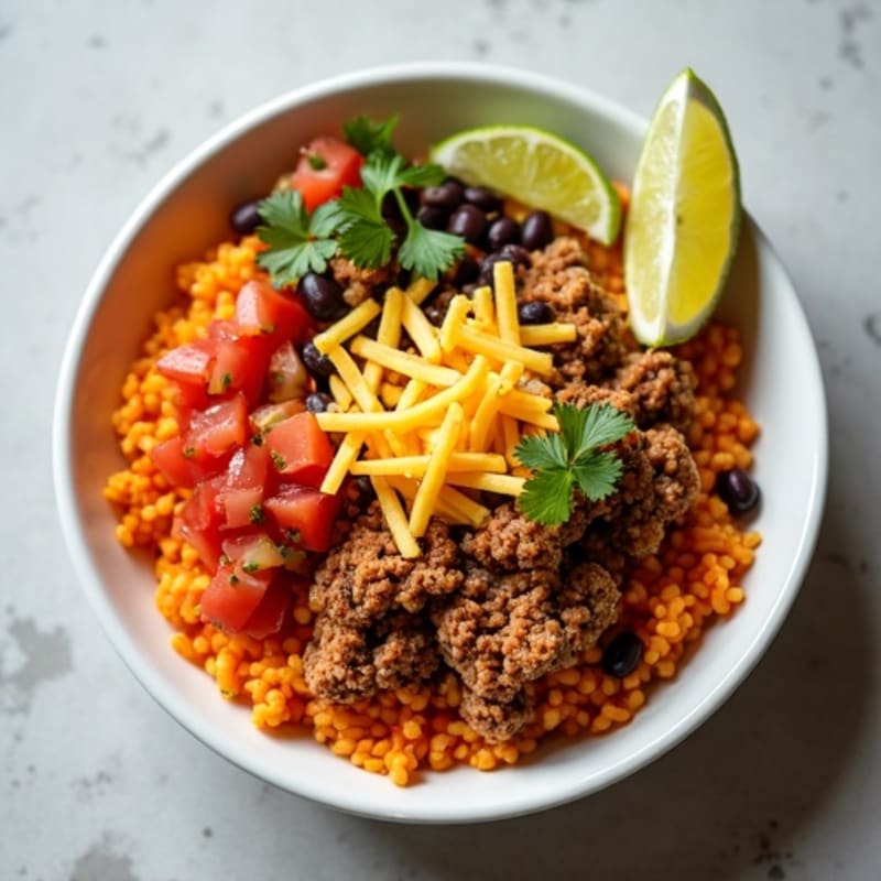 Lean Turkey Taco Bowl with Sweet Potato Rice